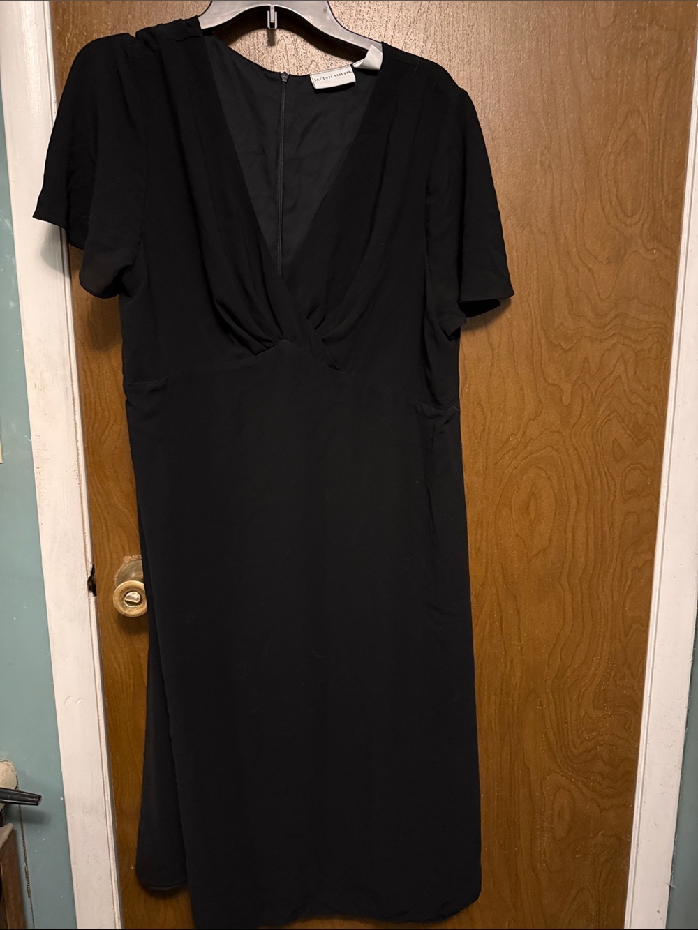 Jaclyn Smith Black V-Neck Lined Dress size 18